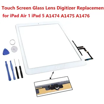 

1Pcs Brand New With Home Button Key For ipad5 air A1474 A1475 A1476 Touch Screen Digitizer Front Panel Replacement Touch Glass