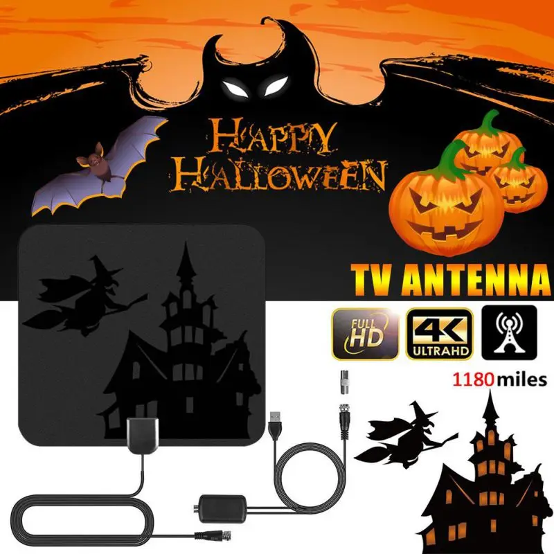 1180 миля цифровой HDTV Антенна Крытый 4K HD DVB-T2 Freeview телевизионный усилитель сигнала для Хэллоуина Рождества