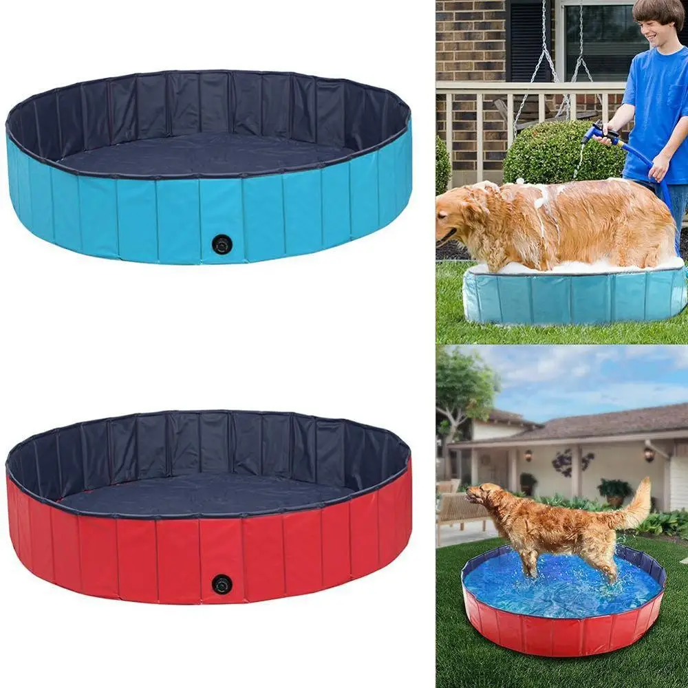 Piscina plegable para mascotas, bañera para perros, gatos, y niños
