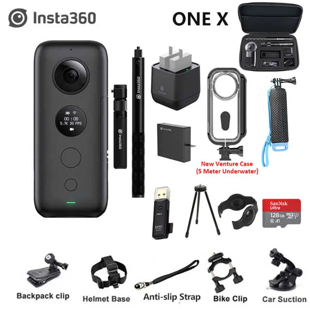 Insta360 EVO 3D VR Insta360 One X панорамная камера F2.2 180 5,7 K видеокамера для iPhone XS Max XR X 8 7 6 series SE PK Xiaomi - Цветной: One X n Parts 3