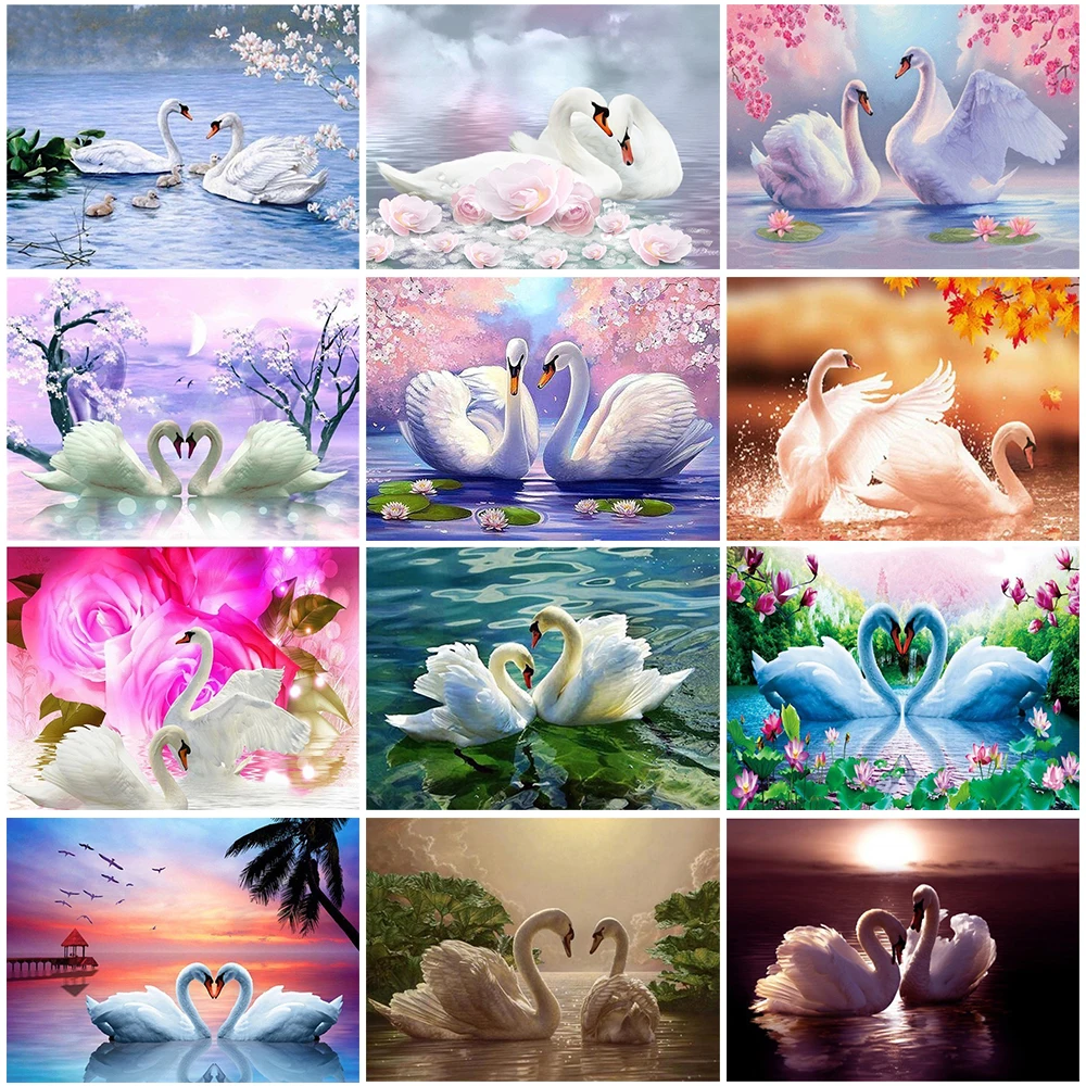 Zooya полный набор для алмазной вышивки Лебеди Стразы крест комплект Алмазная мозаика Лебеди Алмазная картина животные цветы Bb1483