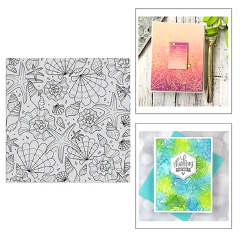 

2020 New Marine Life Conch Shell and Starfish Background Transparent Stamps For Prints Making Photo Album No Metal Cutting Dies