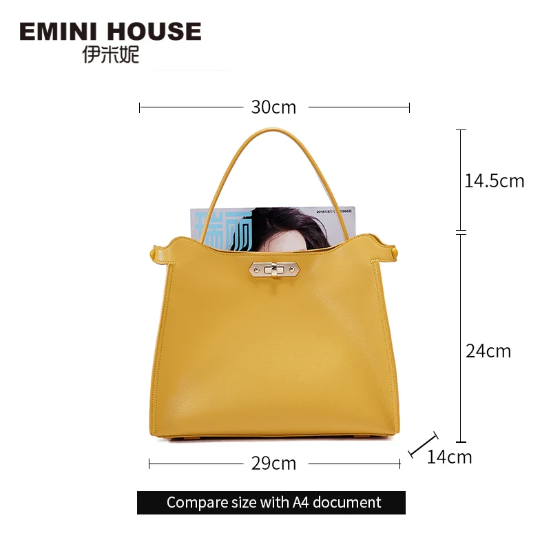 Kopen EMINI HUIS Split Lederen Handtas Casual Tote Luxe Handtassen Vrouwen Tassen Designer Crossbody Tassen Voor Vrouwen Schoudertas