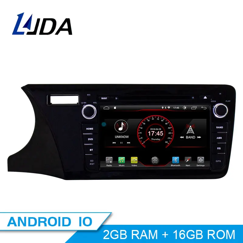US $282.43 LJDA 1 Din Android 100 Car Radio For Honda CITY 2014 2015 2016 WIFI Car Multimedia Player Stereo GPS Navigation DVD Auto Audio
