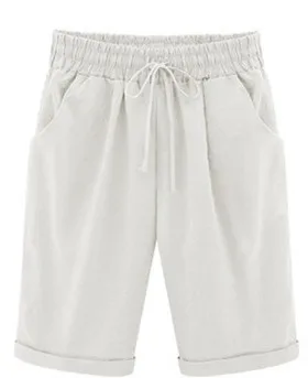 

2020 summer new casual five-point pants large size women's thin shorts white