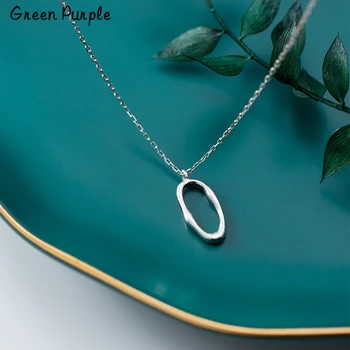 

925 Silver Circle Necklace Minimalism Jewelry Silver Chocker Pendants Boho Kolye Vintage Boho Bijoux Femme Collier Necklace