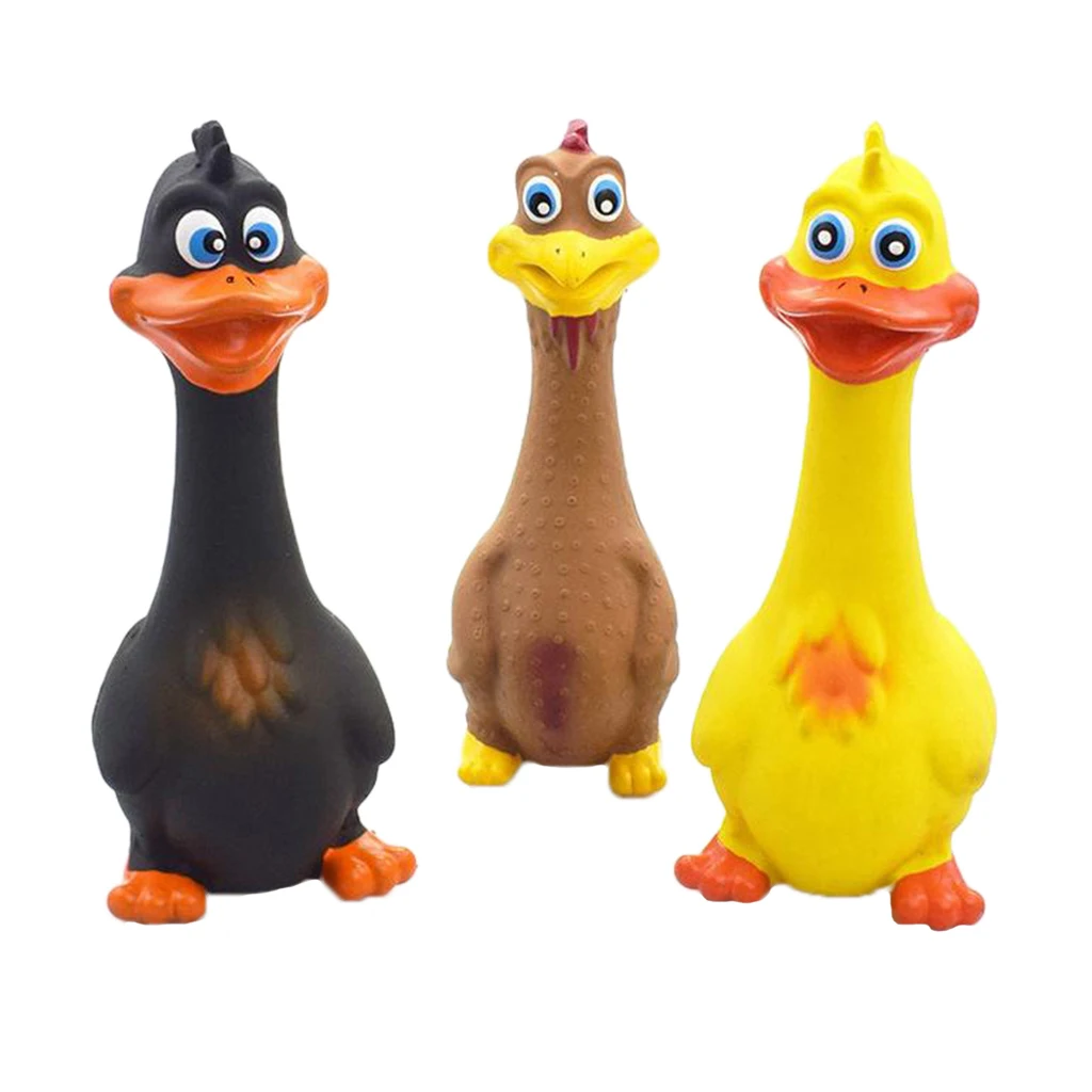 TOYANDONA Gritando Cão Pato Brinquedo Galinhas De Borracha Que Guincham  Frango De Borracha Estridente Brinquedos De Para Galinheiro Filho Mordida  De