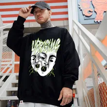 

UPRISING Hoodies, Sweatshirts Streetwear Men Oversize Hip Hop Devil Racing Harajuku long Sleeve Hoodies Cotton Loose Tops