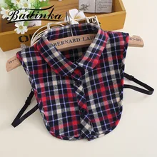 Badinka, новинка года, рубашка со съемным воротником для мальчиков и девочек клетчатая рубашка с имитацией воротника в стиле Питера Пэна для детей