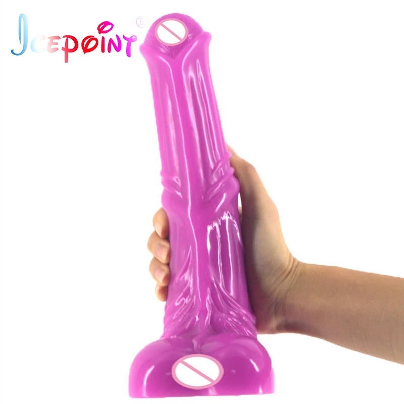 ICEPOINT 13.8 inch huge big penis animal horse dildo sexy ladies dick with ribbed big sex toys for women flirt sex products hot