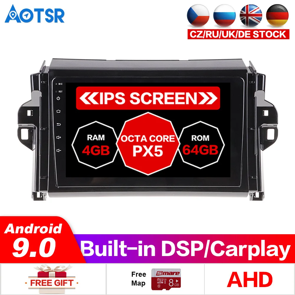 Android10.0 Автомобильный GPS мультимедийный плеер автомобильное радио для Toyota Hilux 2015
