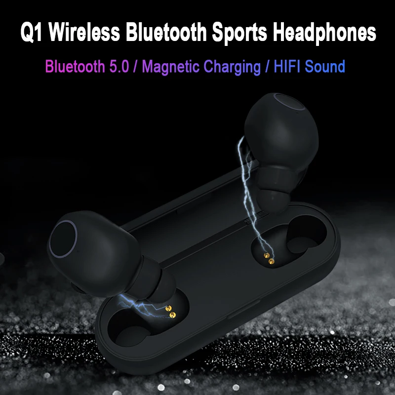 

Q1 TWS Bluetooth V5.0 Earphone Portable Wireless Touch Earbud 3D Stereo HIFI Sound Quality Sport Bass Headset