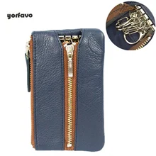 Женские кошельки из натуральной кожи с натуральным лицевым покрытием, маленькие сумки для денег, карманные кошельки, чехол для ключей, мини функциональный кошелек на молнии