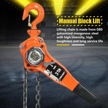

3t/3000kg Chain Block Hoist Ratchet Hoist Lever Pulley Lifting Chains 3meters weight lifting tool Orange Domestic Delivery
