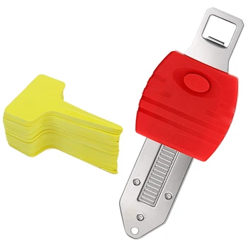 

100 Pcs 10X6cm T-Type Signs of Tree Plants (Yellow) & 1x Door Lock Travel Lock Safety Lock School Lockdown Lock