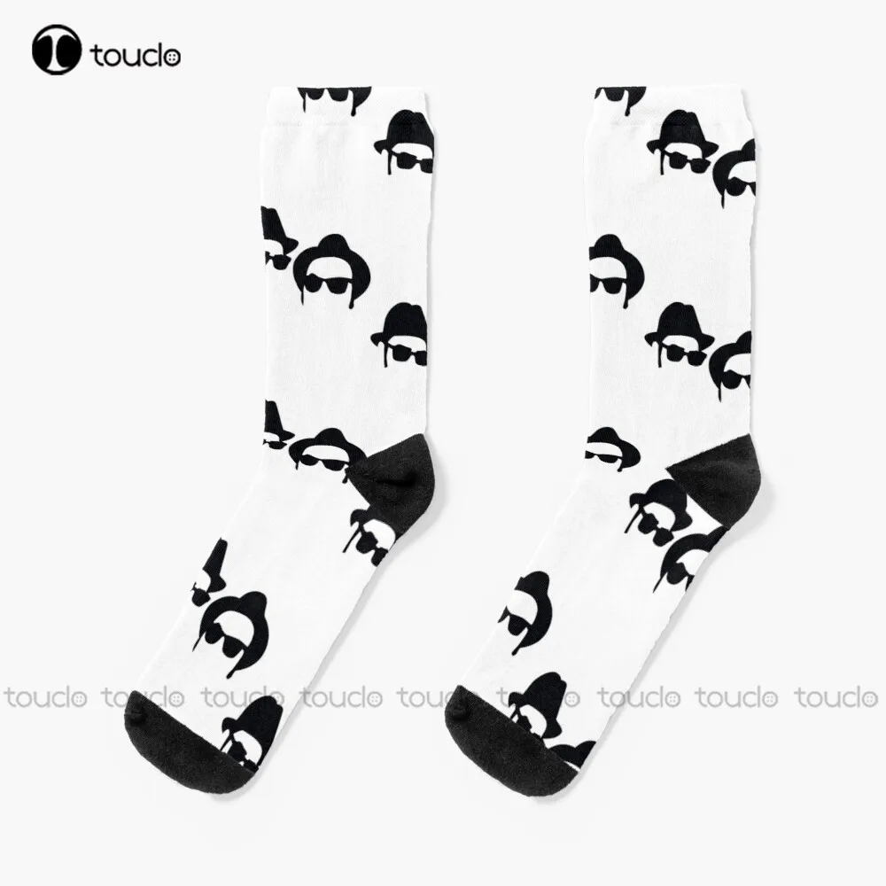 

New Blues Brothers Film Jake Vintage Blue Socks White Crew Socks Men Personalized Custom Unisex Adult Socks Popularity Gifts