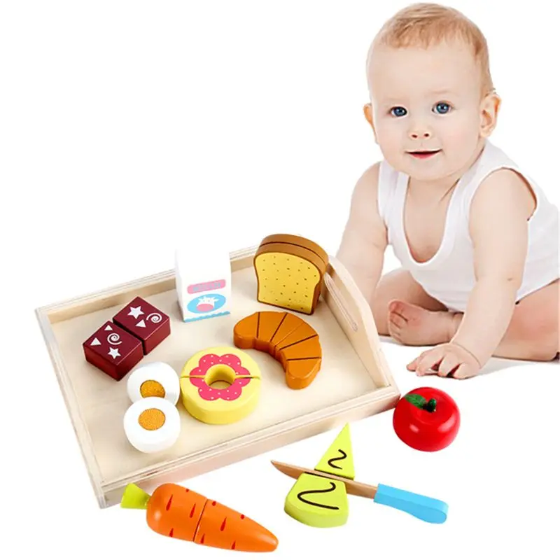 

New Wooden Classic Game Simulation Kitchen Series Toys Cutting Fruit Vegetable Set Toys Montessori Early Education Gifts