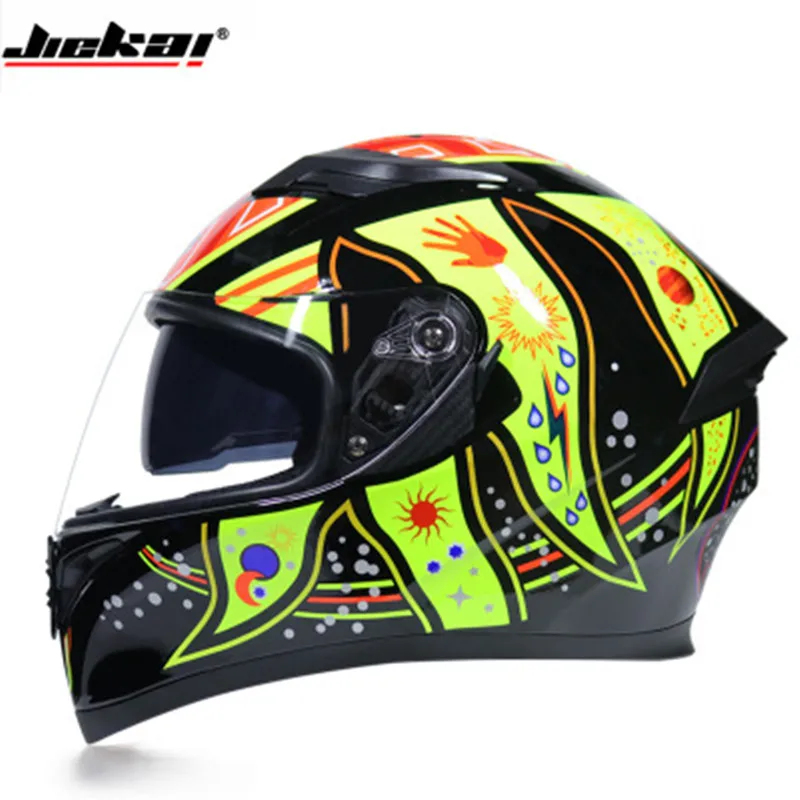 Capacete, Мото шлем Jiekai 316 двойной объектив полный шлем для лица мото rcycle шлем для бега по пересеченной местности шлем для мотокросса - Цвет: Design 9