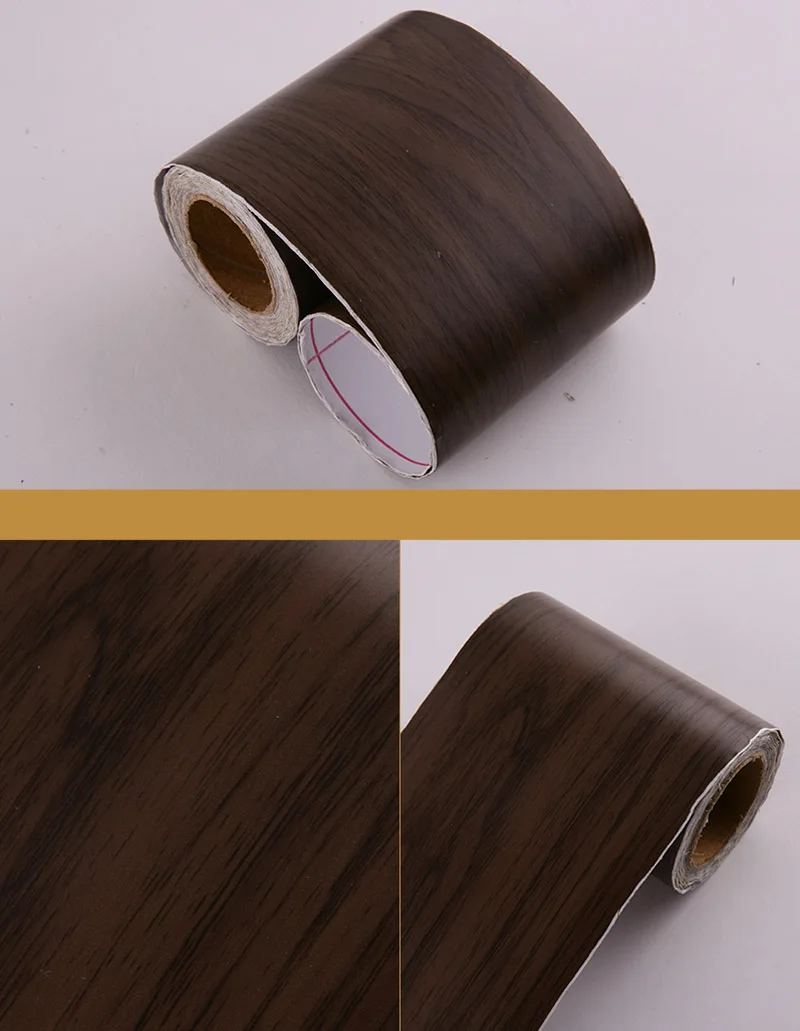 Wood-Black Walnut 5 м/10 м черные наклейки на уровне талии Современная декоративная плинтус гостиная Водонепроницаемая самоклеющаяся виниловая граница Обоев наклейки - Цвет: Wood-Black Walnut