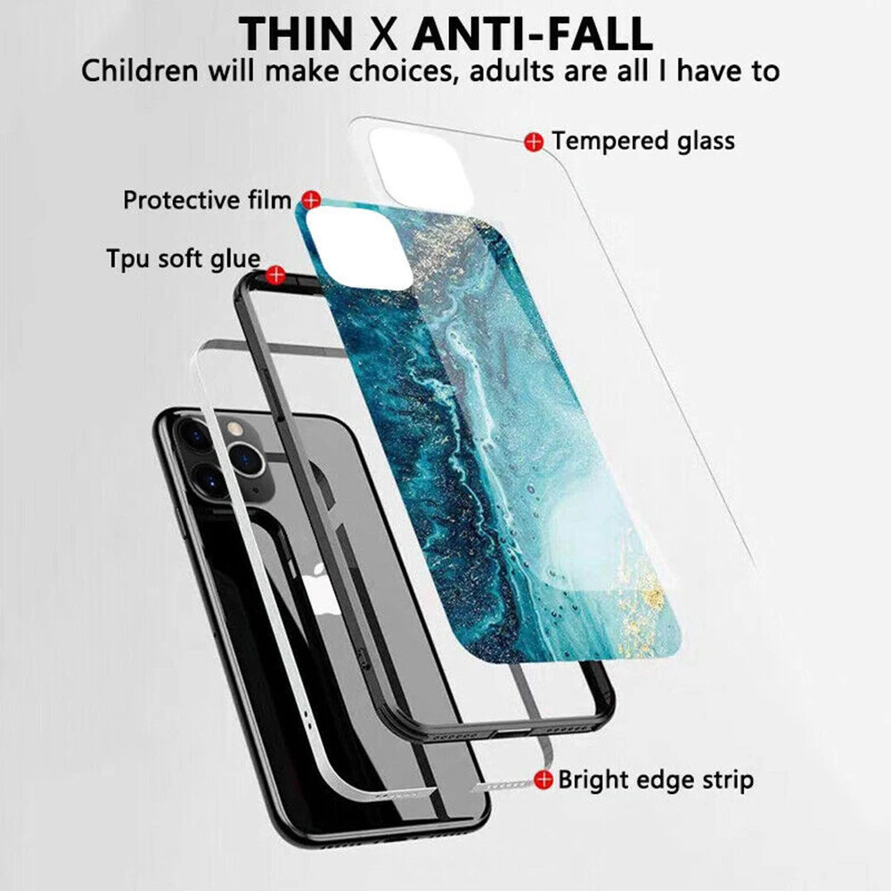 Чехол для телефона с градиентным стеклом для iPhone 11 Pro, цветной чехол, Роскошный Жесткий чехол для телефона