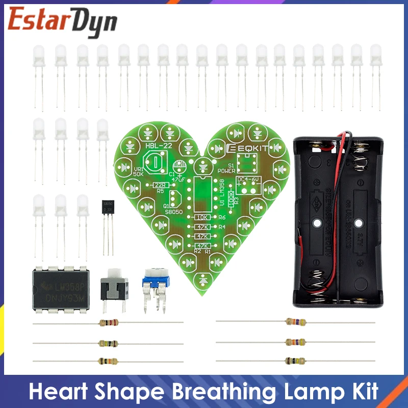 DIY Kit Herz Form Atmen Lampe Kit DC 4V-6V Atmen LED Suite Rot Weiß Blau Grün DIY Elektronische Produktion für Lernen