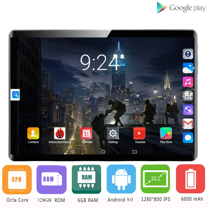 Планшет на Android 128 восемь ядер экран 10 дюймов 4 Гб + 8 0 ГБ|Планшеты| |