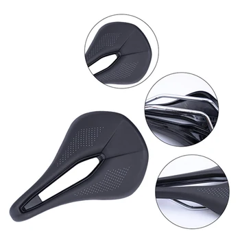 

JANQI Top Seller PU 246mm*155mm Road Seat Bicycle Saddle Hollow Breathable Seat Cushion Bicycle Seat Mountain Bicycle Saddle