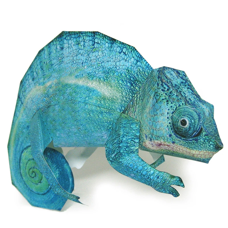 パンサーカメレオン紙モデルリアルな動物ミニかわいい3dペーパークラフトdiyキッズ大人手作り折り紙アートクラフトおもちゃwe 016 カード パズル 構築 セット Aliexpress