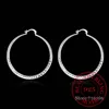 925 Sterling Silver Hip Hop Round Earrings for Women Large Circle 5.1cm Piercing Hoop Earring Dropship Suppliers ► Photo 3/6