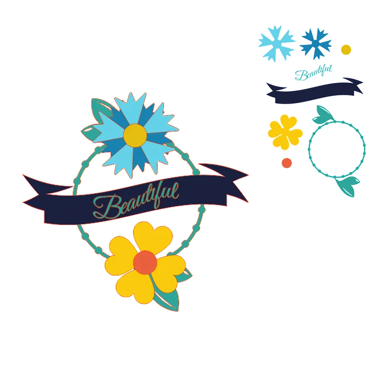 

Flower Dies Banner Metal Cutting Dies for Scrapbooking Card Making Album Embossing Crafts Stencil Beautiful Letter Dies