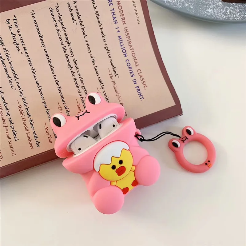 118U Чехол для наушников AirPods, силиконовый чехол с милым сердечком, защитный чехол для Apple Air pods 2 наушников, чехол для наушников, кольцевой ремешок - Цвет: 118U