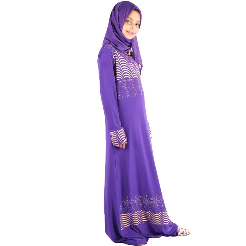 

Fashion Muslim Girls Dress Arab Bangladeshi Little Girl Long Skirt Islamic Ramadan Eid Children's Dress Abaya Print Girl Costume