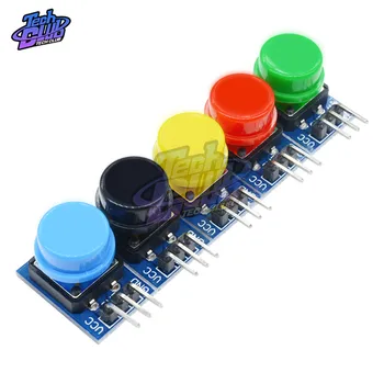 

10pcs 12X12MM Big key module Big button module Light touch switch module with hat High level output for arduino /raspberry pi 3