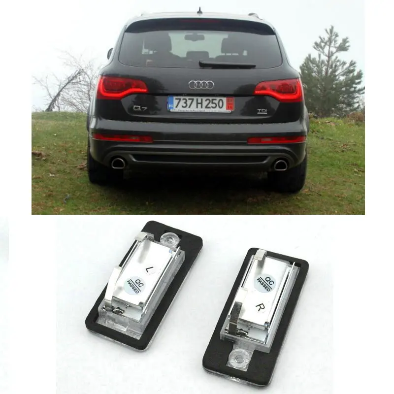 2 лампы ксеноновые Белый светодиодный номерной знак огни для audi q7 07-09 автомобильные аксессуары без ошибок canbus