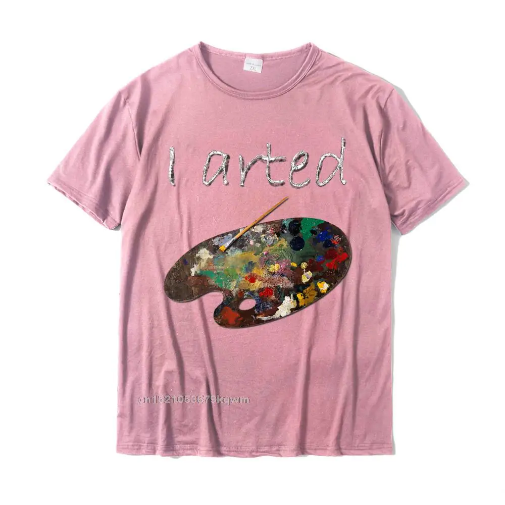  Men's T-Shirt Design Casual Tees 100% Cotton Crew Neck Short Sleeve Normal T Shirts Mother Day Top Quality I Arted T-Shirt - Funny Art Shirt - Adult Kids Boys Girls__4753 pink