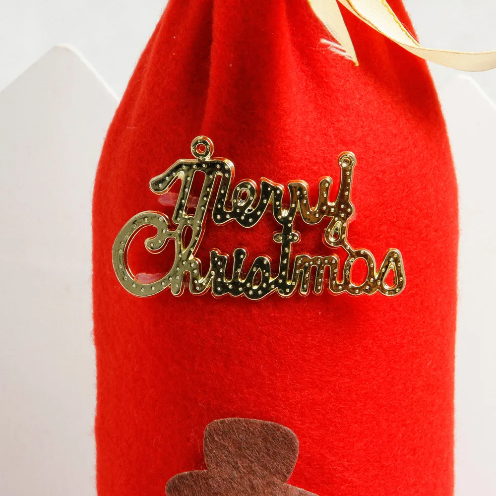 Рождественские Чехлы для вина, сумки для бутылок, украшения для дома, вечерние, Санта-Клаус, снеговик, декор стола, рождественские украшения, Natalizie Natale