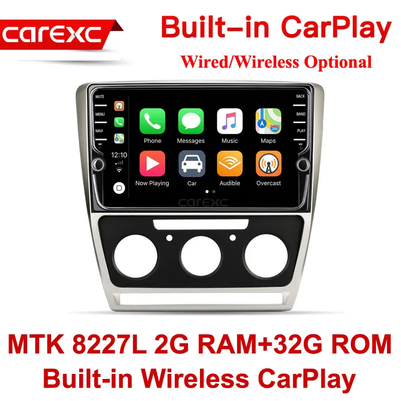 CarExc Авторадио Android 9,0 автомобильный Muiltmedia плеер для Skoda Octavia 2008-2013 A 5 A5 Yeti, fabia радио встроенный CarPlay с gps-навигацией без DVD - Цвет: MTK 32G ROM Wireless