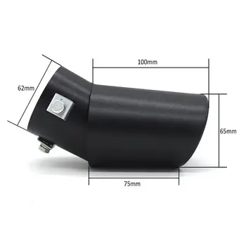 

Car Exhaust Pipe 62mm Stainless Steel Bend Muffler Tip Tail Throat Matte Black Durable And Practical To Use
