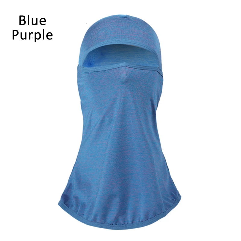 Blue-Purple 1 шт. летняя крутая однотонная дышащая Балаклава лицевая маска для мужчин и женщин унисекс уличная велосипедная маска черная маска рот голова крышка - Цвет: Blue-Purple