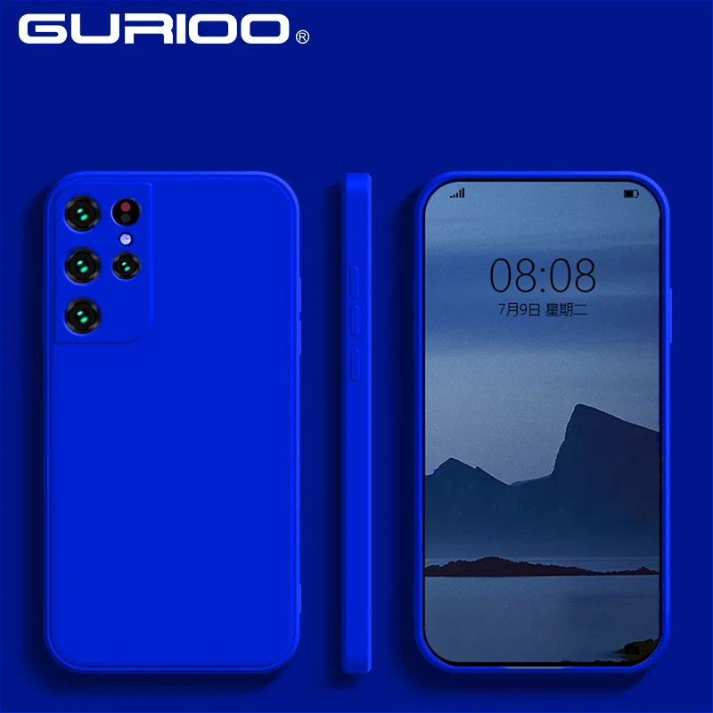 Quadratische Flüssigsilikonhüllen für Samsung S22 S21 S20 FE Plus Note 10 20 Ultra A32 A42 A52S A72 A53 A13 5G Stoßfestes Sof_voghion.com