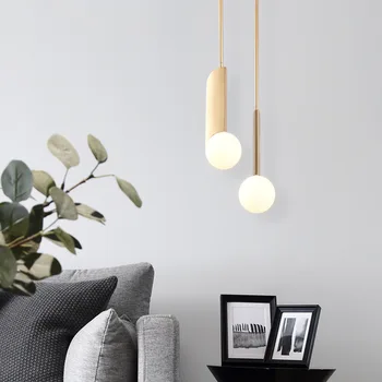 

modern hanging lamp lustre pendente wood Home Decoration E27 Light Fixture living room hanging ceiling lamps deco maison