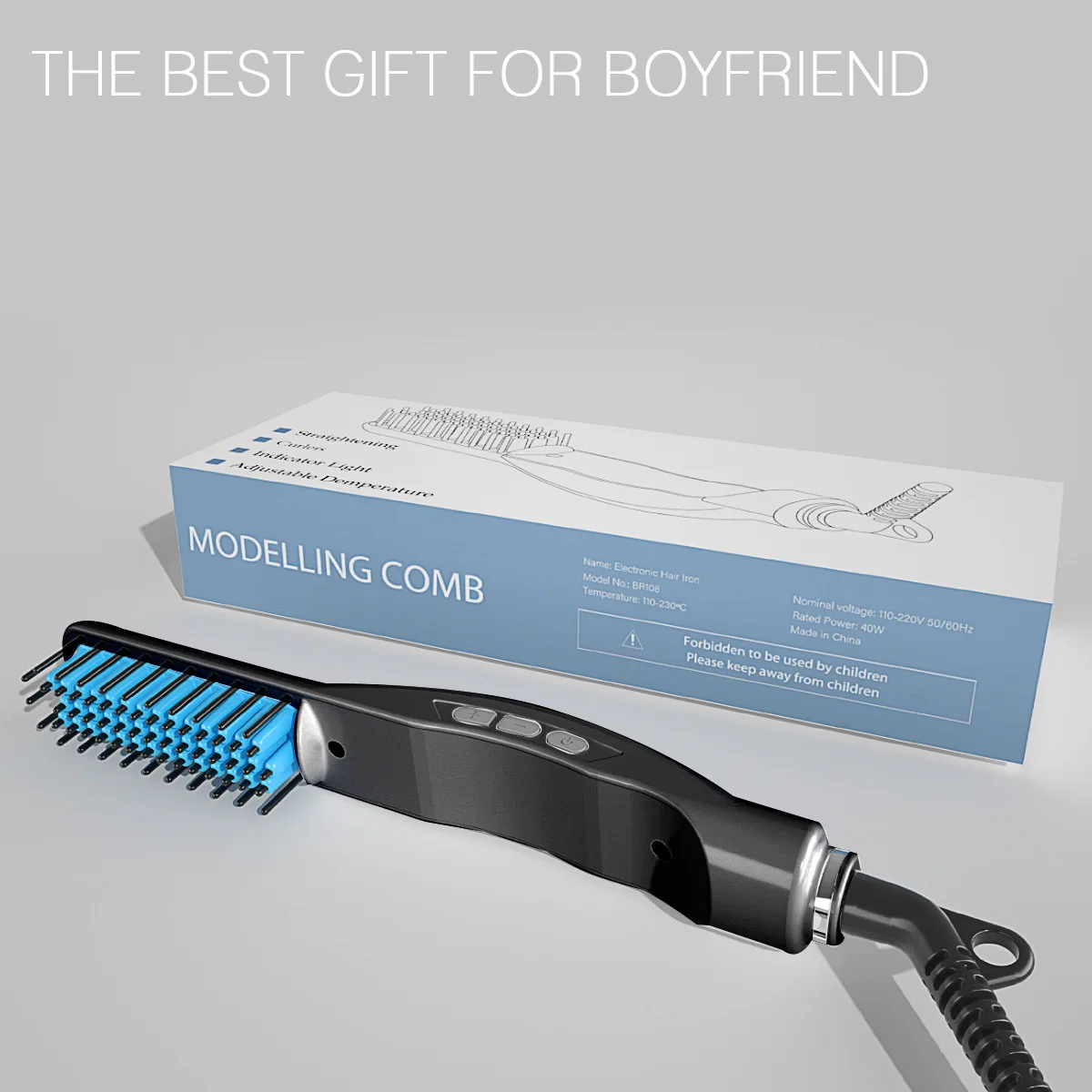 New LCD Straight Hair Comb Men's Straight Hair Apparatus Beard Comb Ceramic Curling Straightener Blow Dryer Curling Hair Tools