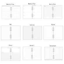 A5/A6/A7 планировщик, дневник, вставка, запасной лист, расписание, органайзер, план, 45 листов, бумага для заметок, 6 отверстий, спираль, связывающая точка, сетка