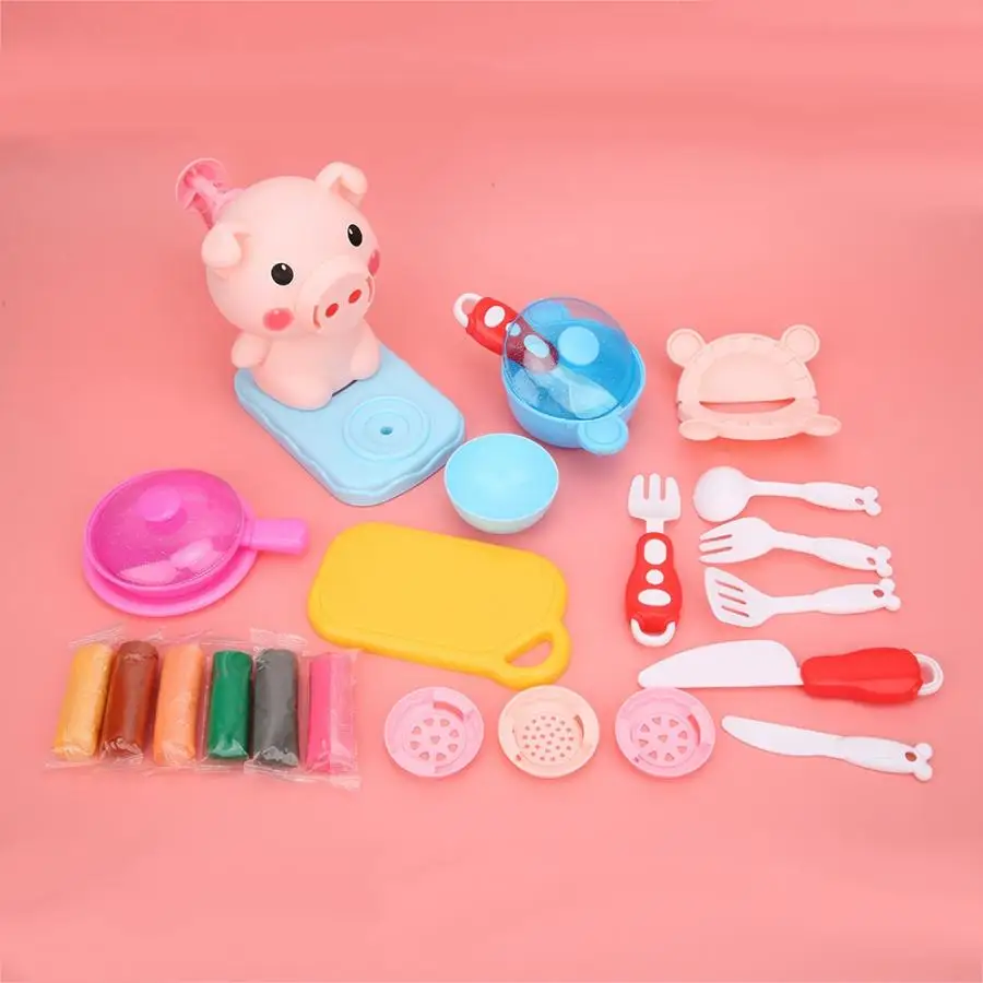 Форма свиньи Пластилин Забавные игрушки Дети грязь DIY Паста Лапша цвет глины игровой набор Ранние развивающие игрушки для детей подарок