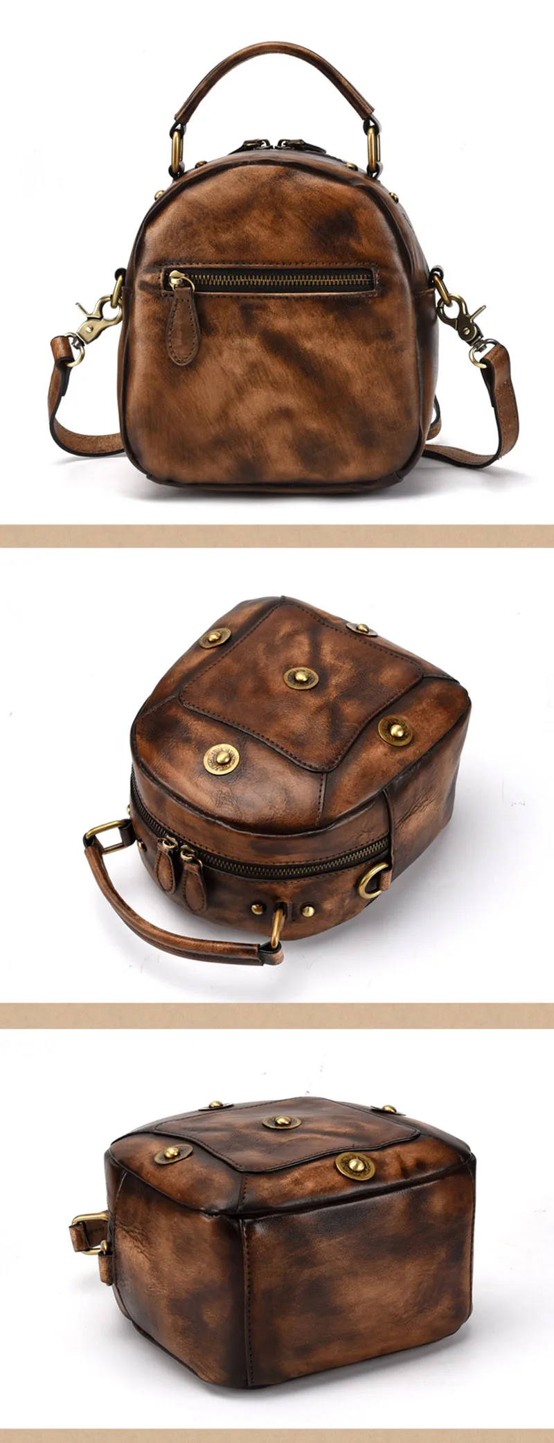 AETOO новая ручная раскраска женская кожаная сумка на одно плечо слойная воловья кожа винтажная сумка