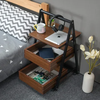 

Simple and creative mobile tea table cabinet File cabinet Leisure retractable side table living room table coffee table books
