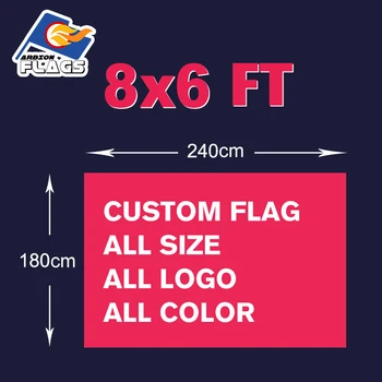 

8x6FT Custom Advertising Hand Flag Free HD Design Digital Printing 240X180cm 100D Polyester All Styles and Logos Customize New