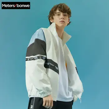 

Metersbonwe 2020 New Men's Casual Jackets Male Fashion Sport Jacket Stand collar Stitching hit color Baseball Jacket Street Tops