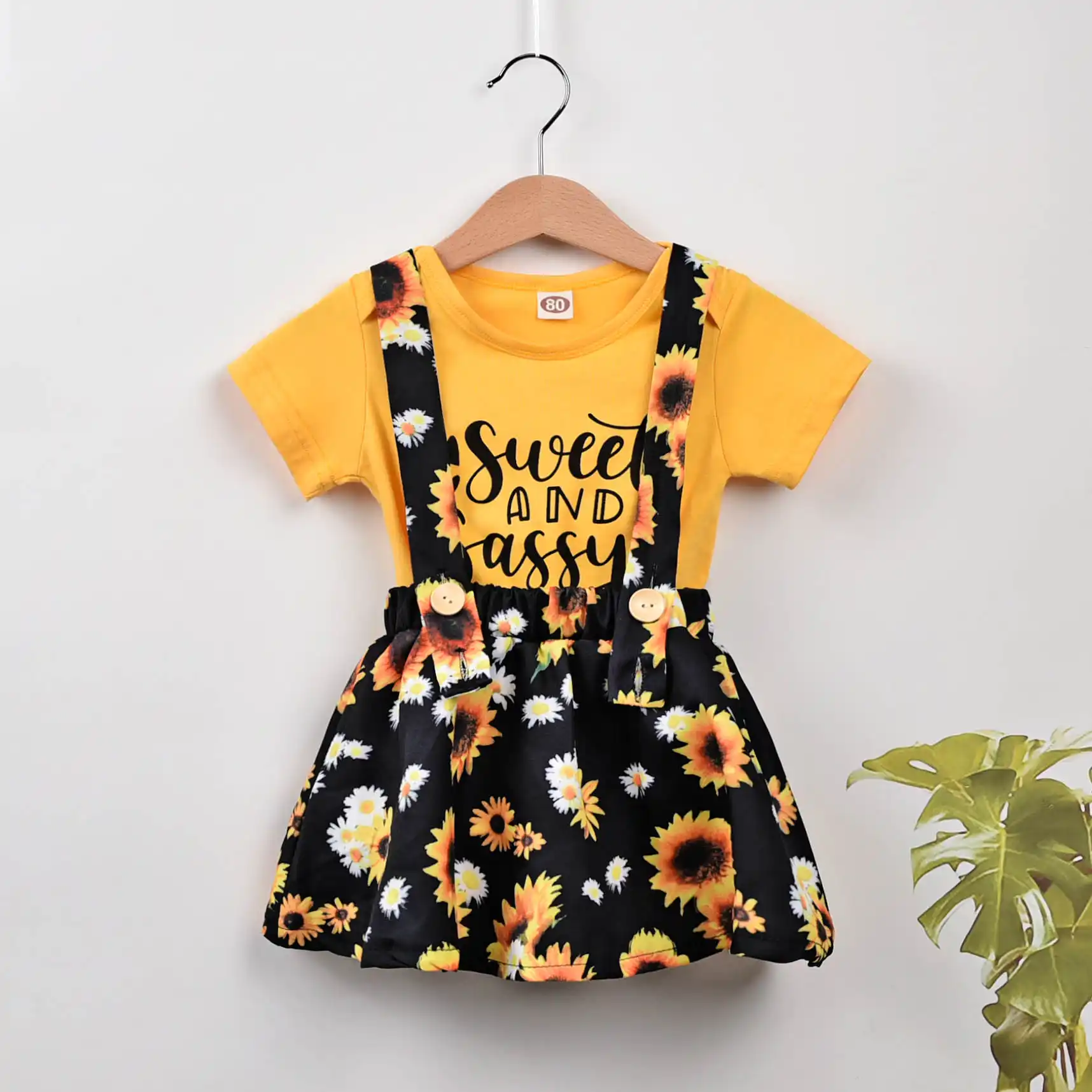 sunflower overalls baby