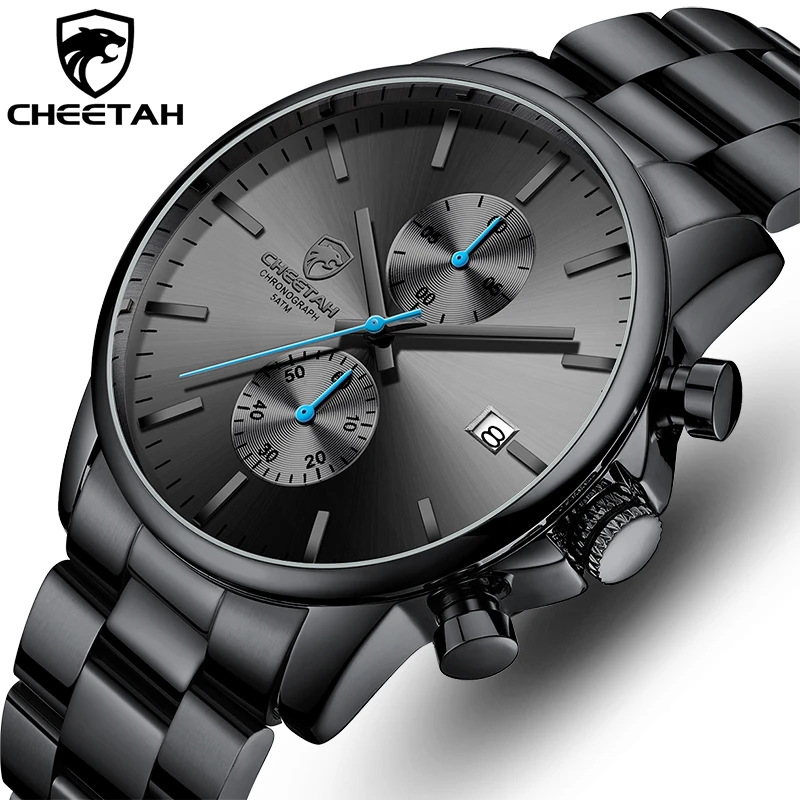Cheetah メンズカジュアルビジネスウォッチ クォーツ腕時計 ブラックとブルー アナログ時計 スポーツ メンズファッション Aliexpress Watches Cheetah メンズカジュアルビジネスウォッチ クォーツ腕時計 ブラックとブルー アナログ時計 スポーツ メンズファッション Aliexpress Watches
